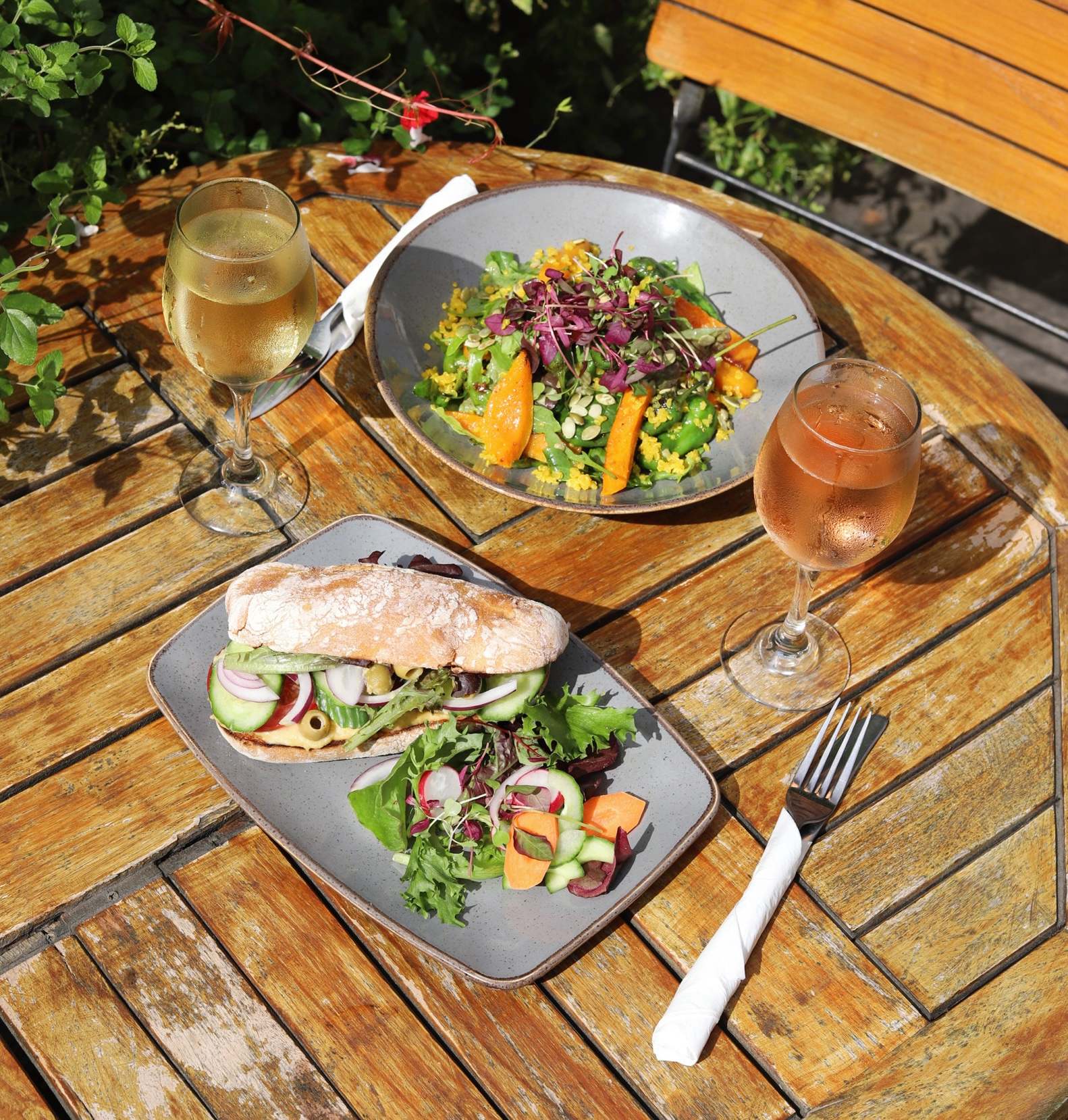 Lunch sandwich and salad